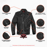 Super Arnold Men's Black Leather Jacket – Retro Design