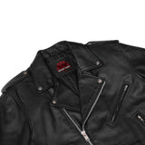 Super Arnold Men's Black Leather Jacket – Retro Design