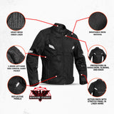 Mens Performance Mesh Motorcycle Jacket – Black
