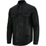 Men's Premium Lightweight Black Leather Shirt