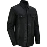 Men's Premium Lightweight Black Leather Shirt