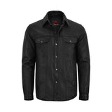 Men's Premium Lightweight Black Leather Shirt