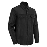 Men's Premium Lightweight Black Leather Shirt