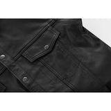 Men's Premium Lightweight Black Leather Shirt