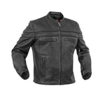 Full Hand Black Leather Motorcycle Jacket