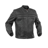 Full Hand Black Leather Motorcycle Jacket