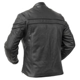 Full Hand Black Leather Motorcycle Jacket