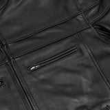 Full Hand Black Leather Motorcycle Jacket