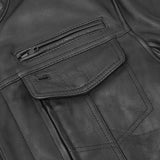 Men's Black Utility Style Motorcycle Jacket