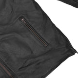 Black Speed Men's Motorcycle Leather Jacket  – Smart Access Pocket