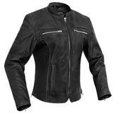 Road Queen Women's Black Leather Biker Jacket