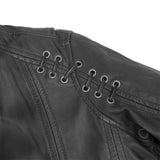 Women's Stylish Jacket with Grommet and Lacing Accents