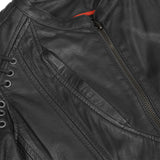 Women's Stylish Jacket with Grommet and Lacing Accents