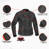 Women's Stylish Jacket with Grommet and Lacing Accents