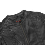 Women's Stylish Jacket with Grommet and Lacing Accents