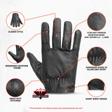 Highway Hawk  Men's Leather Gloves
