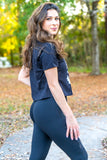 Buckle & Mesh Black Mid-Waist Ultra Premium Leggings