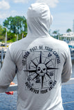 Unisex Nautical Compass Hooded UV Long Sleeve Tee