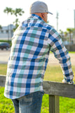 The "Sea Breeze" Flannel (Hidden Snap Collars)