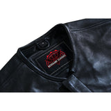 Men's Black Leather Motorcycle Vest with Upgraded Style