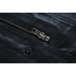 Men's Black Leather Motorcycle Vest with Upgraded Style