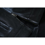 Men's Black Leather Motorcycle Vest with Upgraded Style