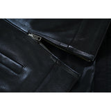 Men's Black Leather Motorcycle Vest with Upgraded Style