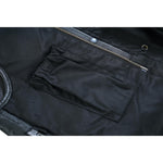 Men's Black Leather Motorcycle Vest with Upgraded Style