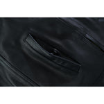 Men's Black Leather Motorcycle Vest with Upgraded Style