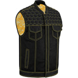 Gloom Gold Men's Black Mesh Textile Vest