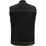 Gloom Gold Men's Black Mesh Textile Vest