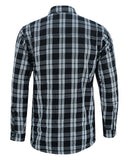 Checkered Men's Armored Black and White Flannel Shirt