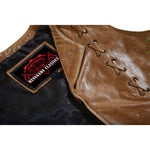 Women's Brown Zippered Vest with Lacing Details