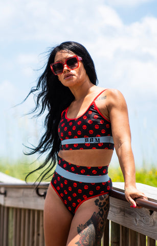 Women's Skull Print Sport Bikini Top