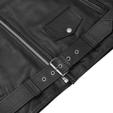 Dawn Rider Men's Premium Black Leather Motorcycle Jacket