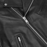 Dawn Rider Men's Premium Black Leather Motorcycle Jacket