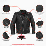 Dawn Rider Men's Premium Black Leather Motorcycle Jacket