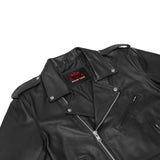 Dawn Rider Men's Premium Black Leather Motorcycle Jacket