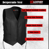 Desperado - Classic V Neck Side Laced Vest