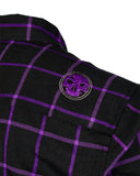 Closeout - The "Raven" Black & Purple Flannel (Hidden Snap Collars)