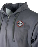 Unisex Red Ring Logo Charcoal Zip-Up Hoodie