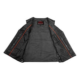 Ella Women's leather motorcycle vest -  Black