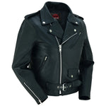 Women's Classic Plain Side Fitted M/C Style Jacket