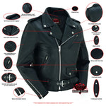 Women's Classic Plain Side Fitted M/C Style Jacket