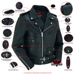 Women's Classic Plain Side Fitted M/C Style Jacket
