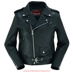 Women's Classic Plain Side Fitted M/C Style Jacket