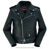 Women's Classic Plain Side Fitted M/C Style Jacket