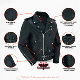 Women's Classic Plain Side Fitted M/C Style Jacket