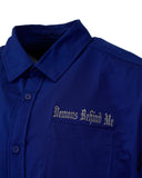 Micro-Perforated, Stretch Embroidered Button-Up