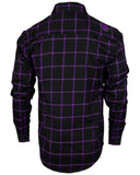 Closeout - The "Raven" Black & Purple Flannel (Hidden Snap Collars)